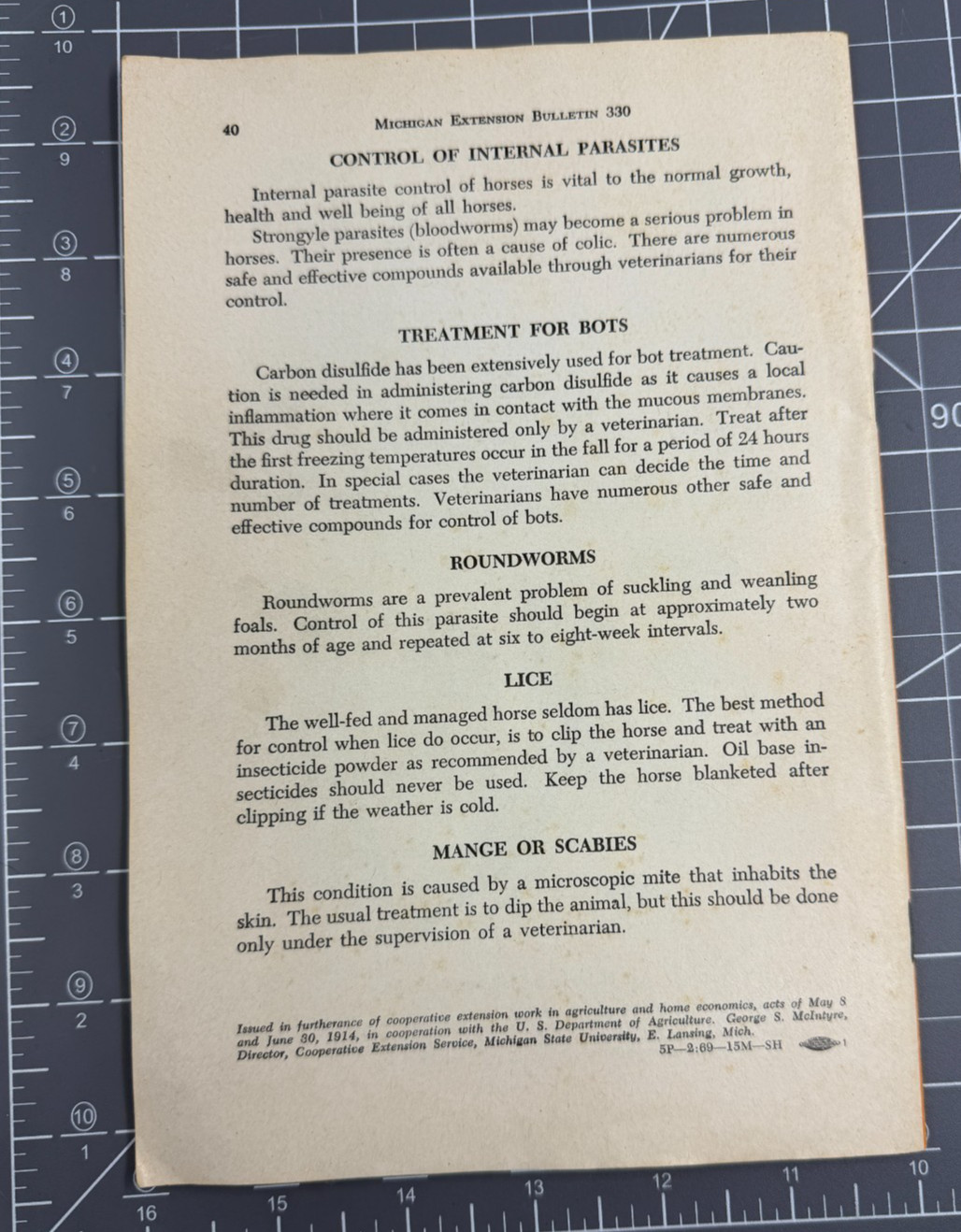 Vintage Feb. 1969 Pamphlet Booklet – The Sound Horse – Michigan State Unv. MSU