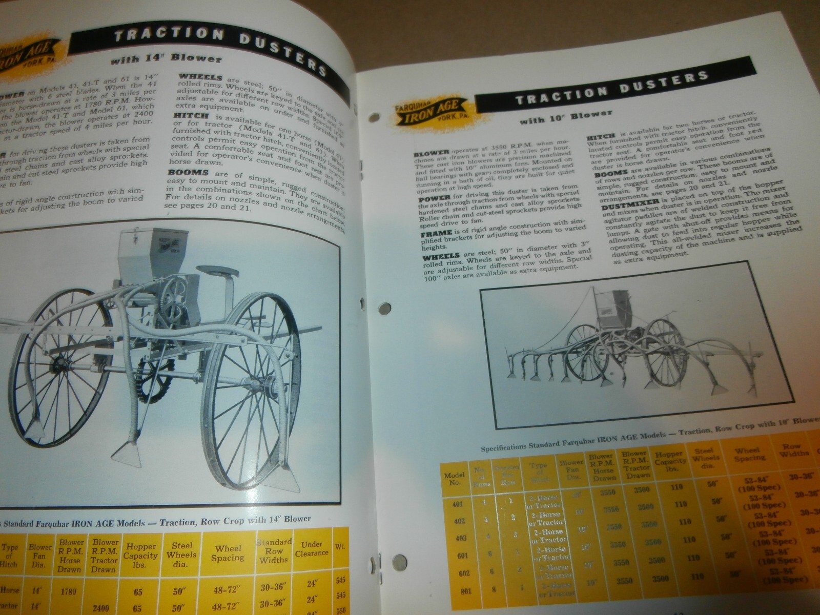 Vintage Farquhar York PA Manure Spreaders & Dusters Farm Brochures Manual