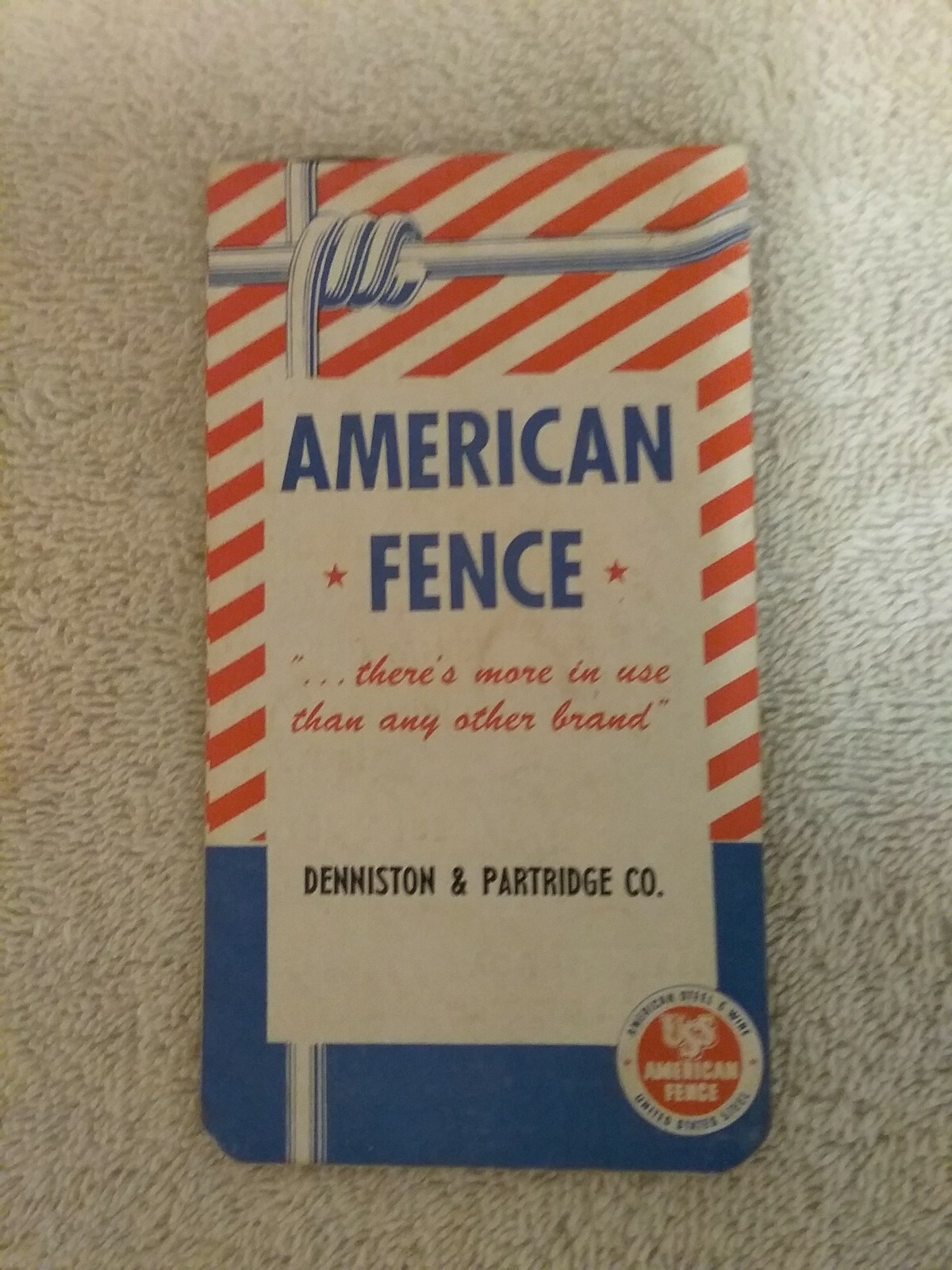 AMERICAN FENCE memo book