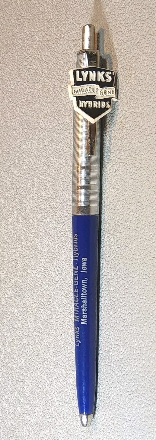 Vintage Advertising Pen ~ Lynks Miricale Gene Hybrid ~ Marshalltown, Iowa. AP-11