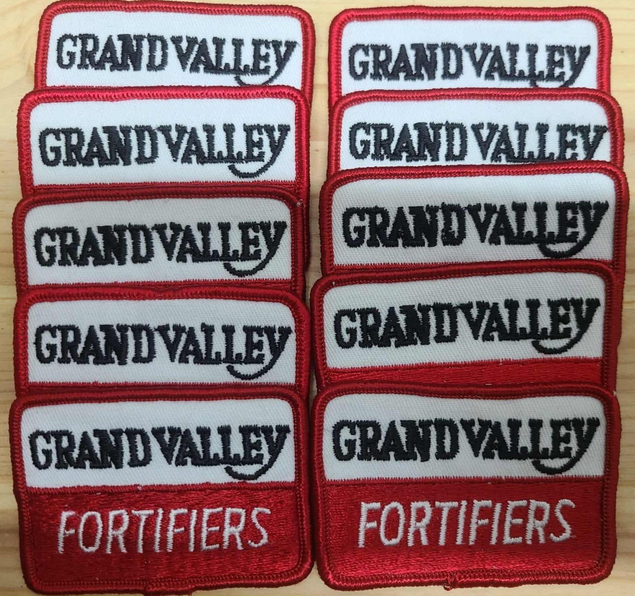 Vintage Patch Grand Valley Fortifiers Embroidered Badge Red White LOT OF 10