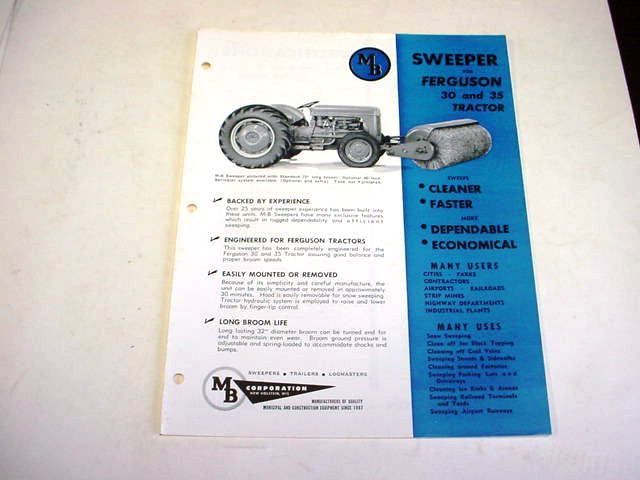 MB Sweeper Sales Sheet for Ferguson 30 & 35 Tractors