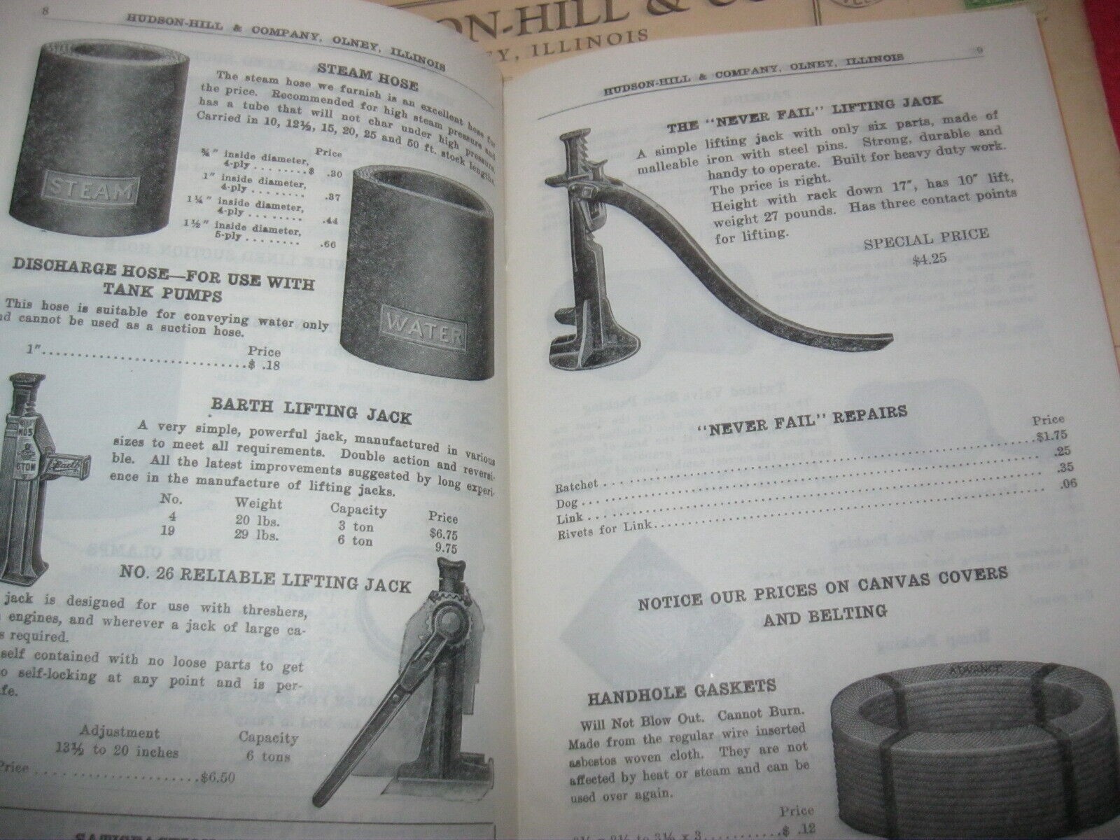 1936 HUDSON HILL & Co, OLNEY ILLINOIS THRESHER AND MILL CATALOG,MINT IN ENVELOPE