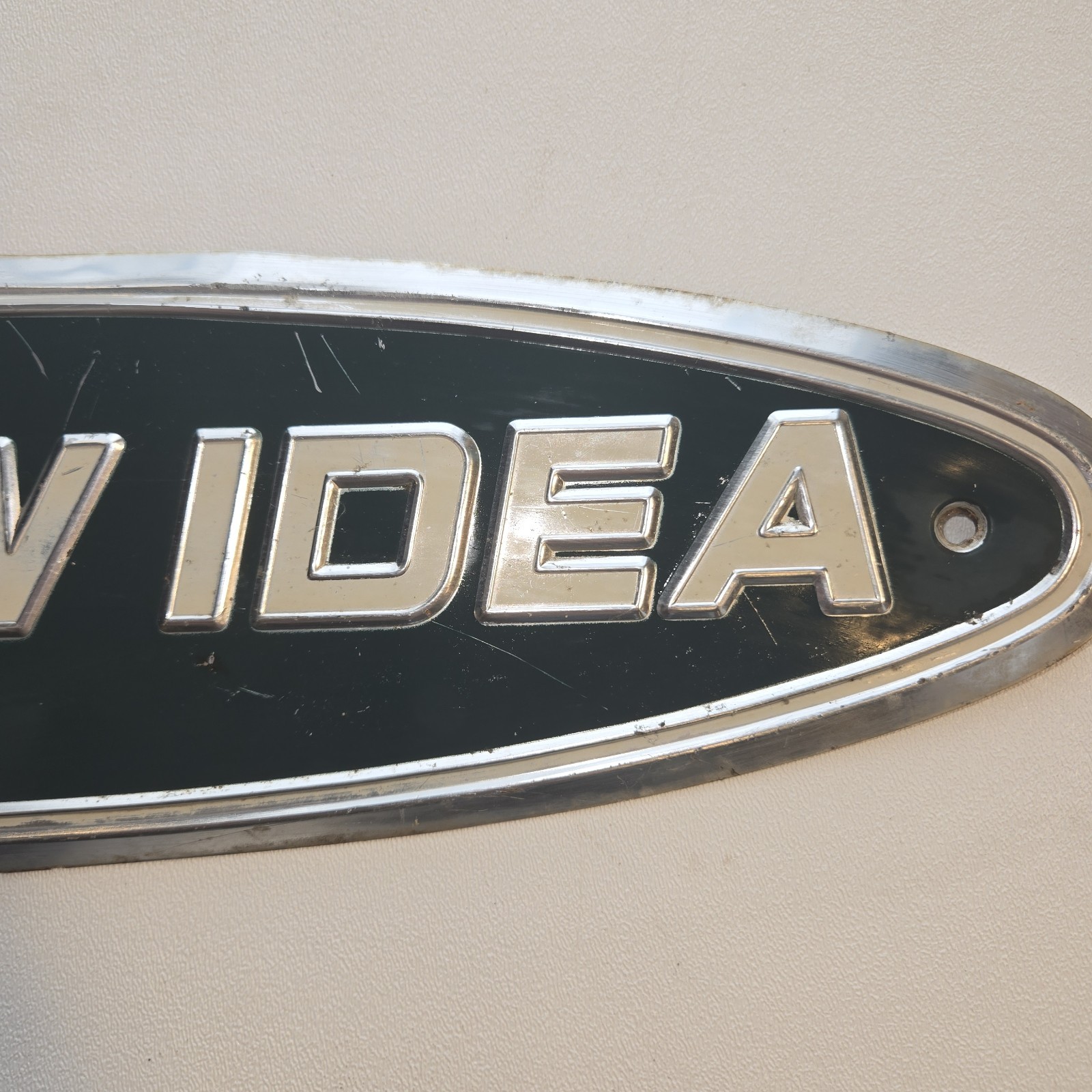 Vintage AVCO New Idea Tractor Emblem Badge Farm Equipment Sign Metal Plate Tag