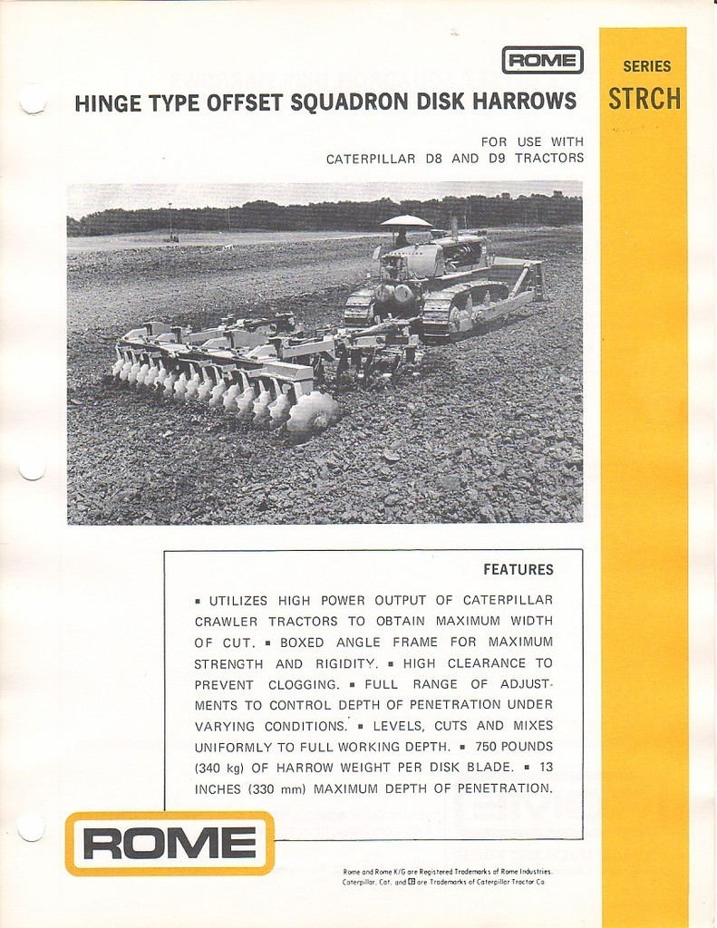 Farm Implement Brochure – Rome – STRCH – Hinge Offset Sqn Disk Harrow 76 (F1153)