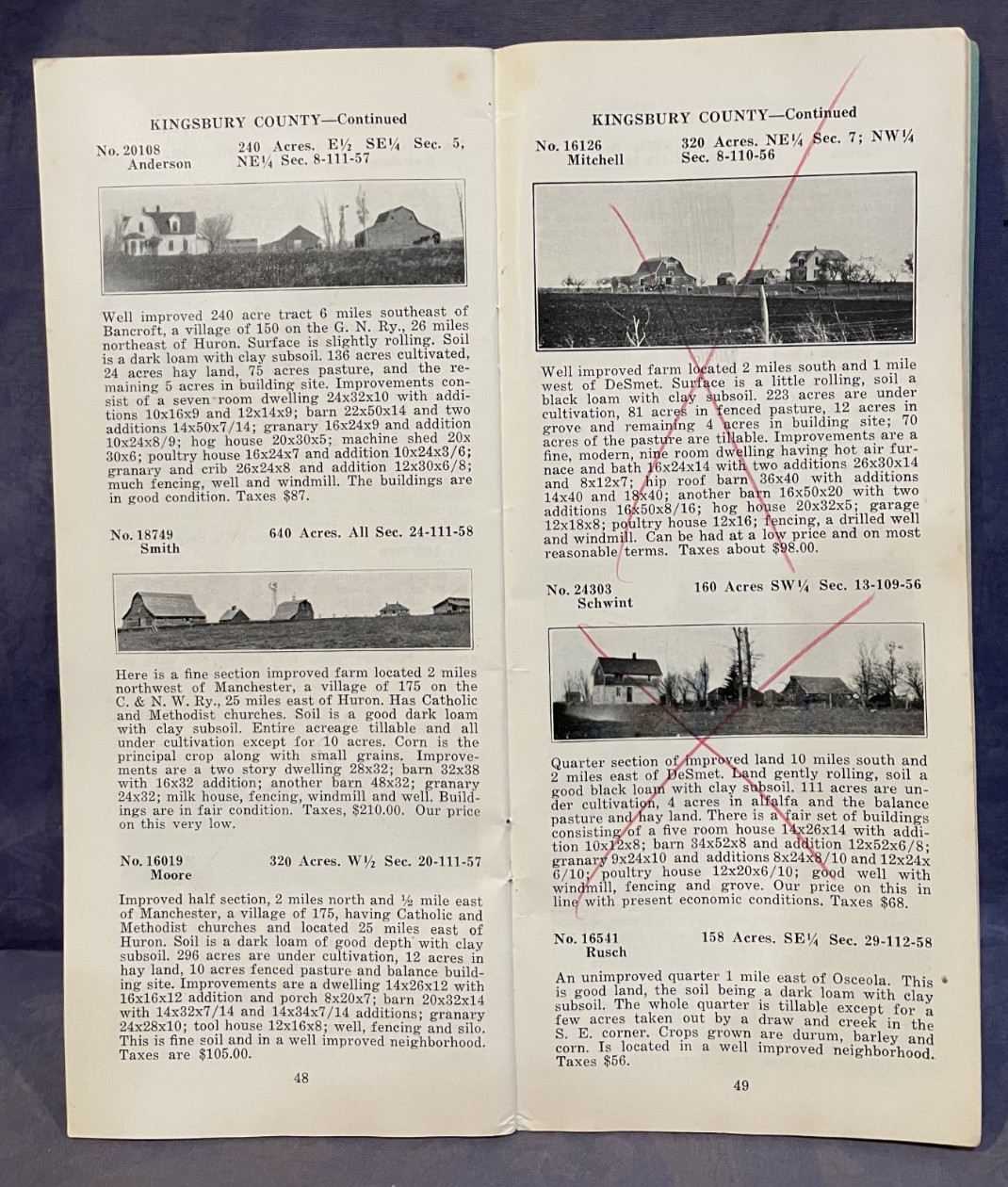 Farm Land Bargains South Dakota 1938 John L. Larson Land co booklet