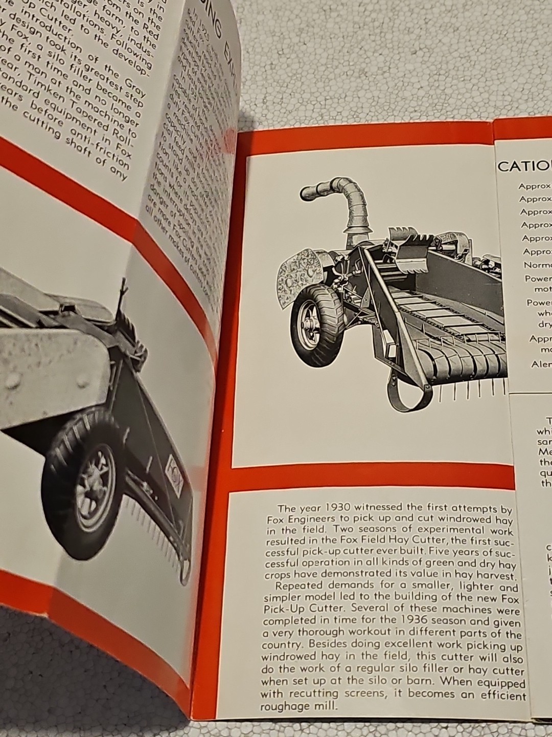 Rare Fox River Tractor Co. Pick-Up Cutters Farming Brochure Foldout Appleton WI