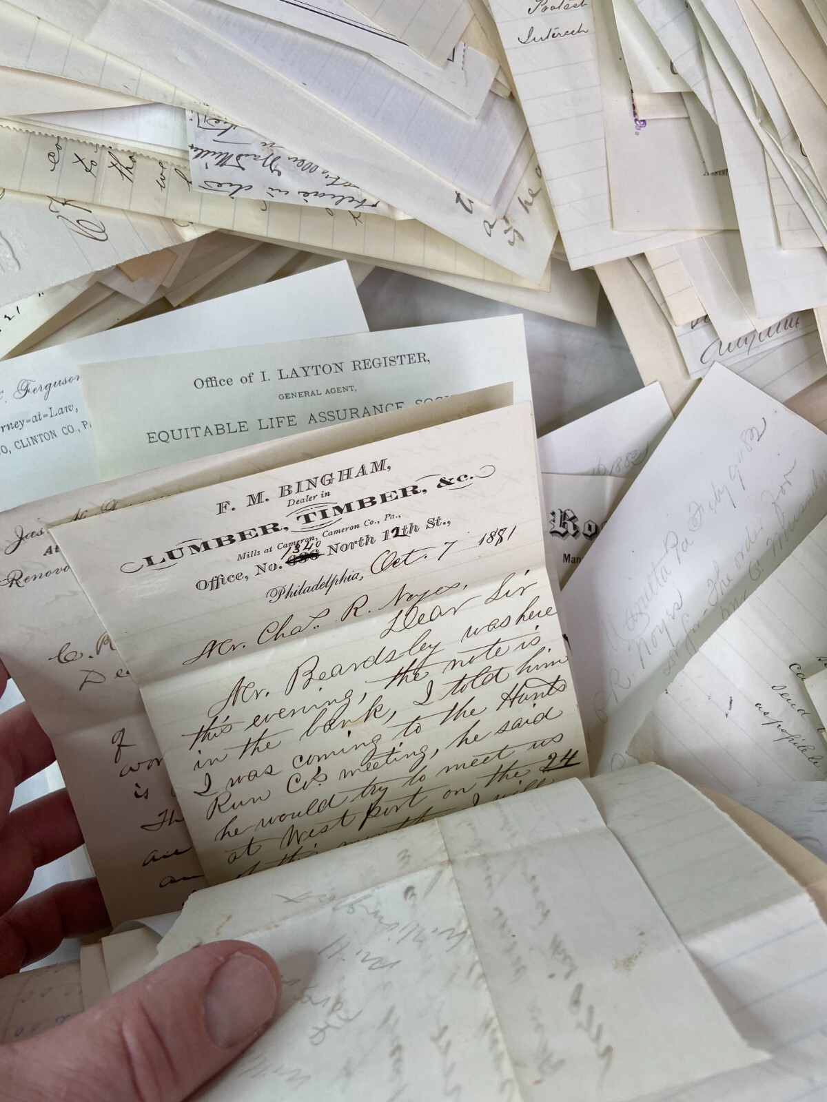 RARE HUGE Letter & Doc Archive 750+ Noyes Lumber 1880s Westport Pennsylvania PA