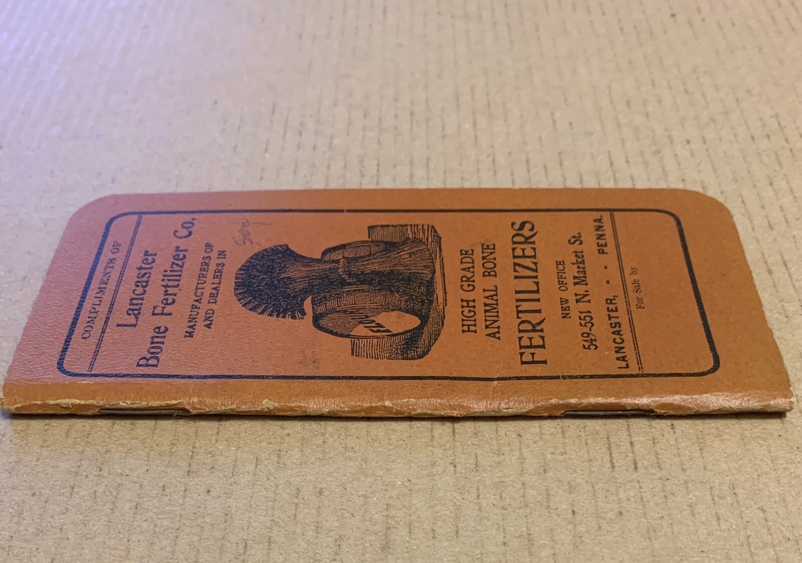 Lancaster Bone Fertilizer Co 1910 antique note book advertising PA animal 38 pg