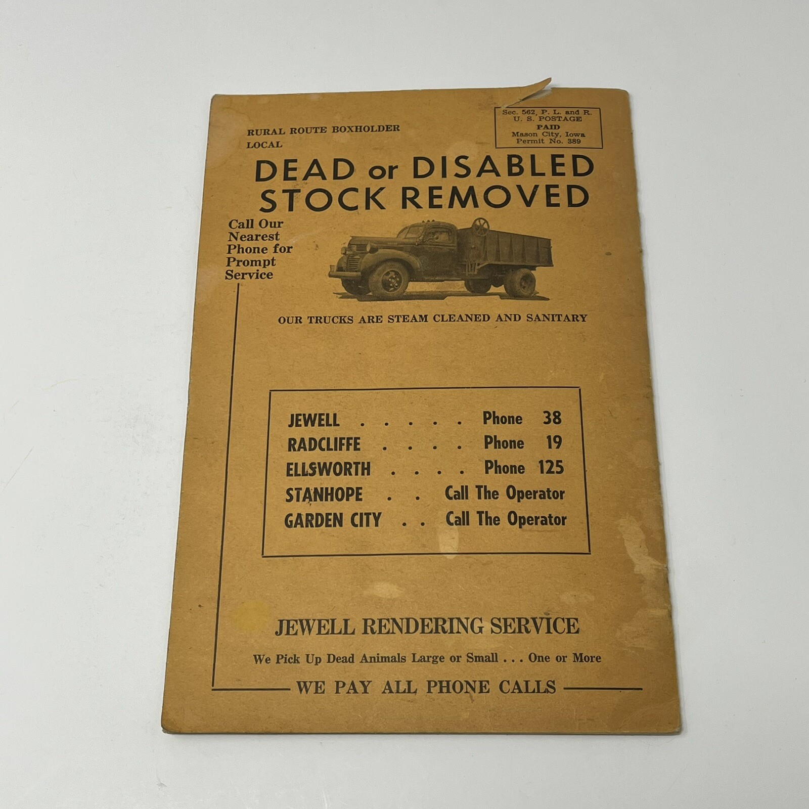 1944 1945 Practical Farm Record Book Jewell Rendering Iowa Falls IA Filled Out