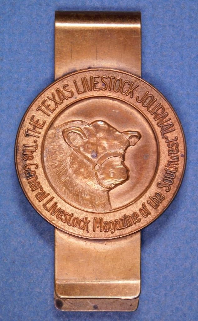 Texas Live Stock Commission Journal Brass Money Clip Tray-10