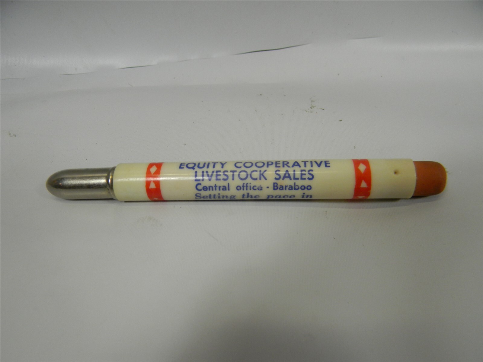 Vintage Equity Livestock Auctions Baraboo Advertising Bullet Pencil – #19 – 2D