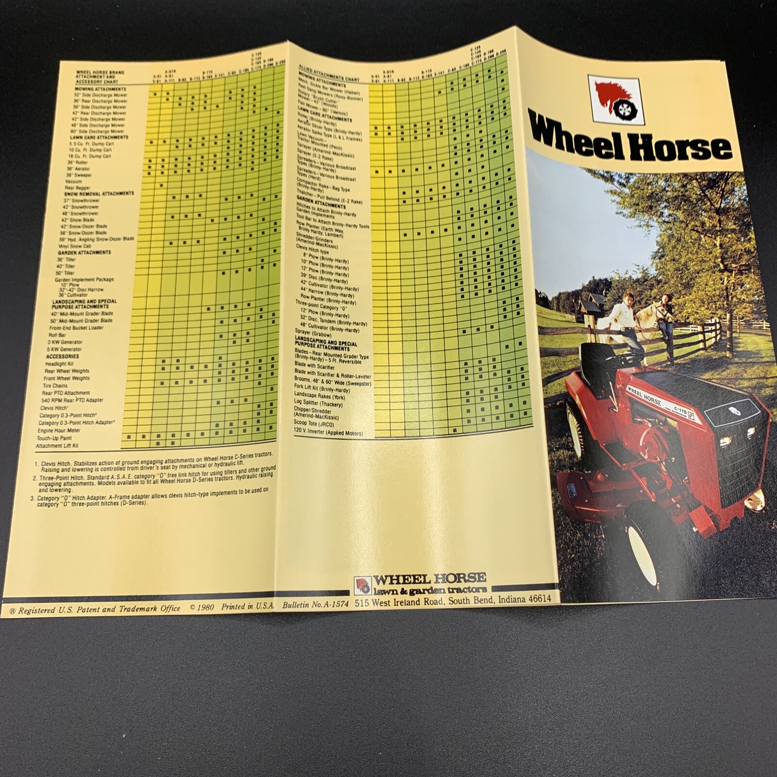 Pair Original NOS Wheel Horse Lawn Tractor Fold Out Mower Brochures-1979 & 1980