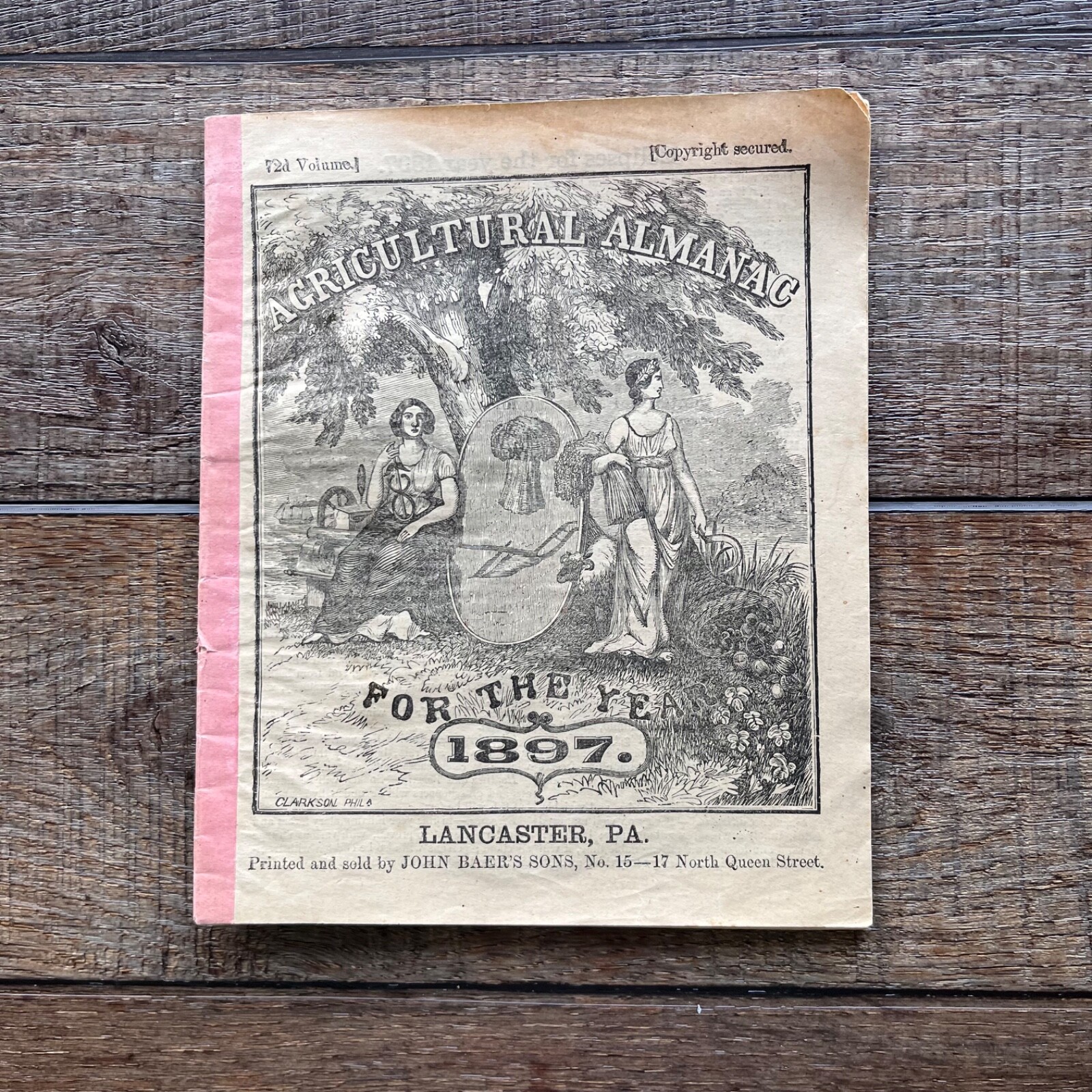 1897 John Baer&rsquo;s Sons¹ Agricultural Almanac Lancaster, Pennsylvania,