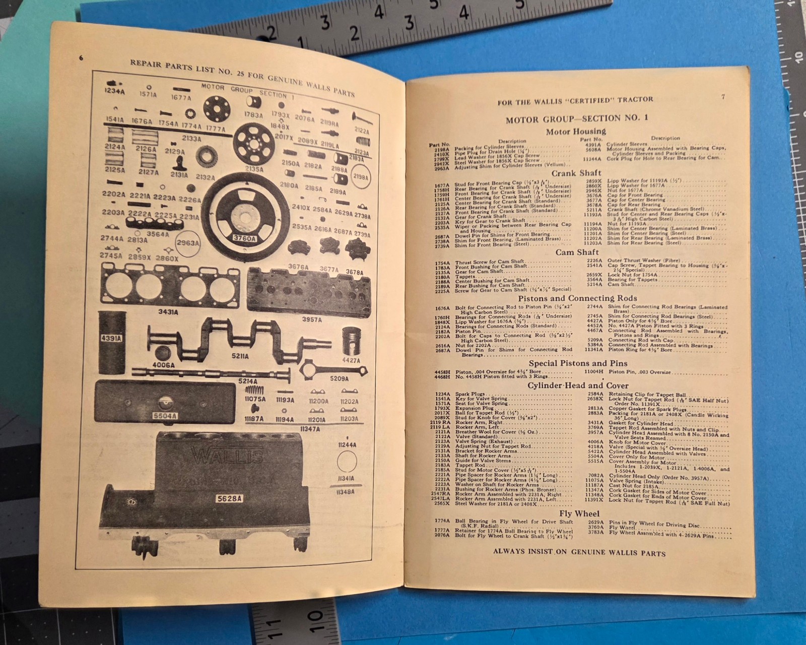 Antique Wallis Tractor Manual Parts List Catalog Massey Harris 1937