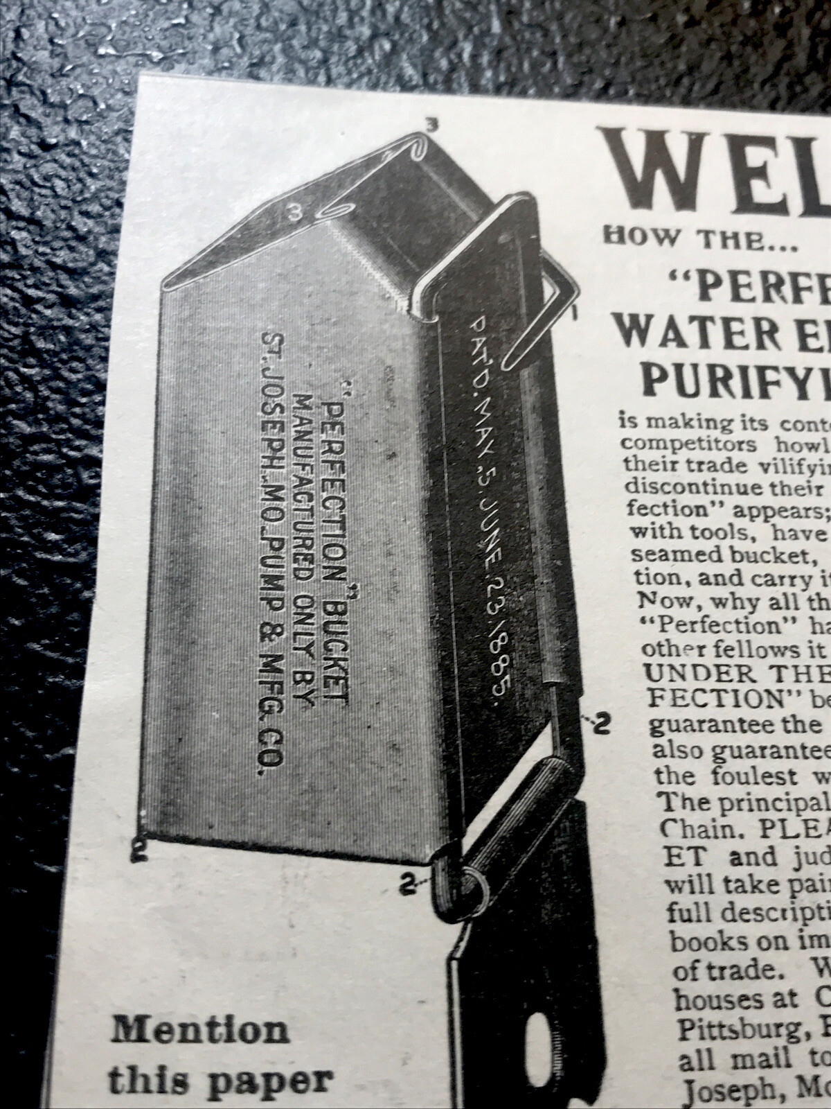 ORIGINAL 1897 St. Joseph Water Pump Farm Advertising – Missouri