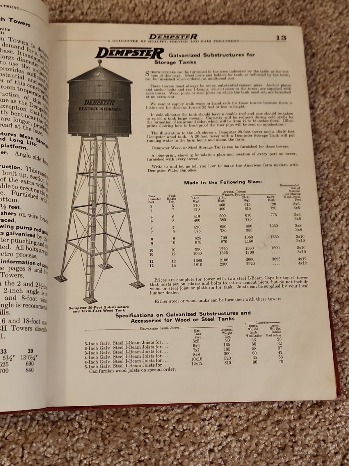 Dempster Mill Catalog 14 1938 Windmill Pump Tank Engines Beatrice NE