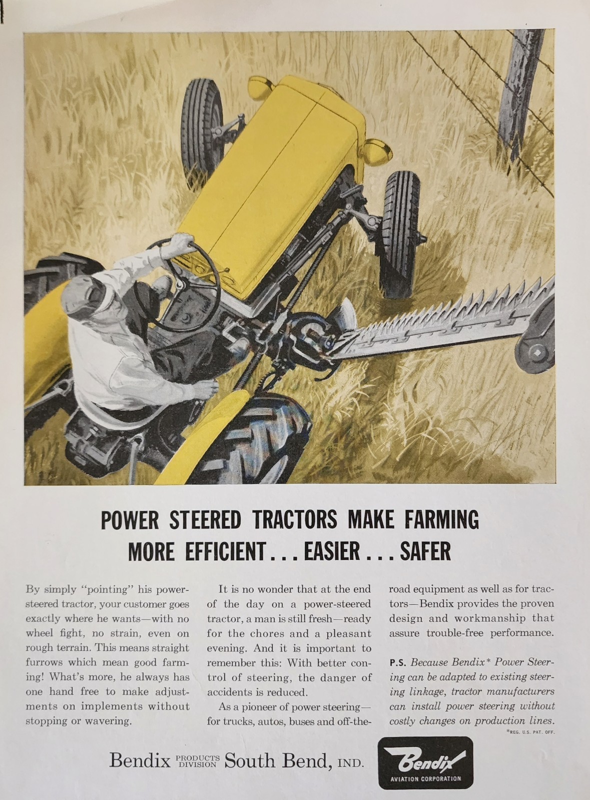 Farm Tractor Picture Magazine Ad Original Vintage Wall Art Decor Display