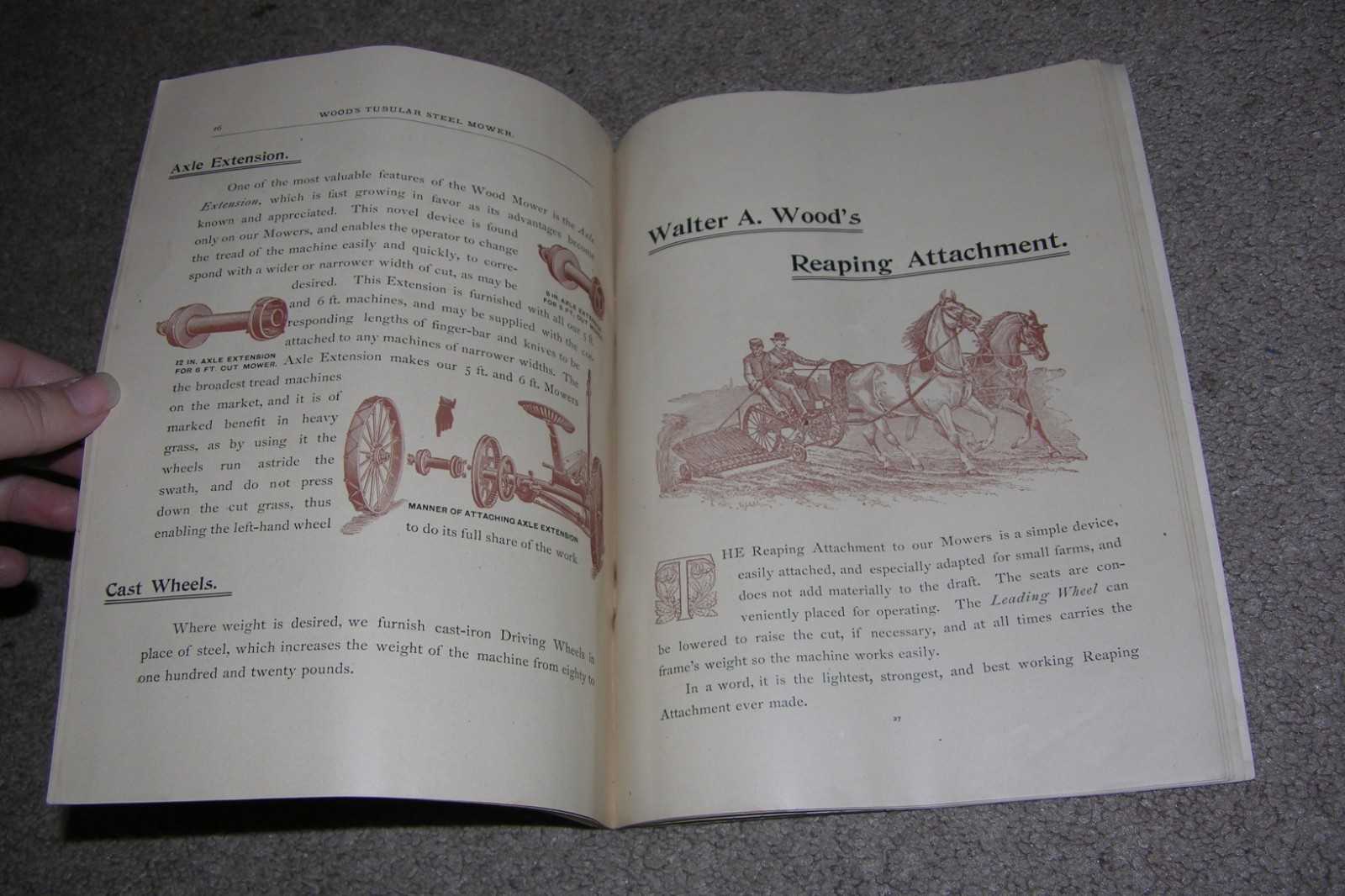 1895 Antique Walter A. Wood Mowing & Reaping Machine Farm Machinery Catalog