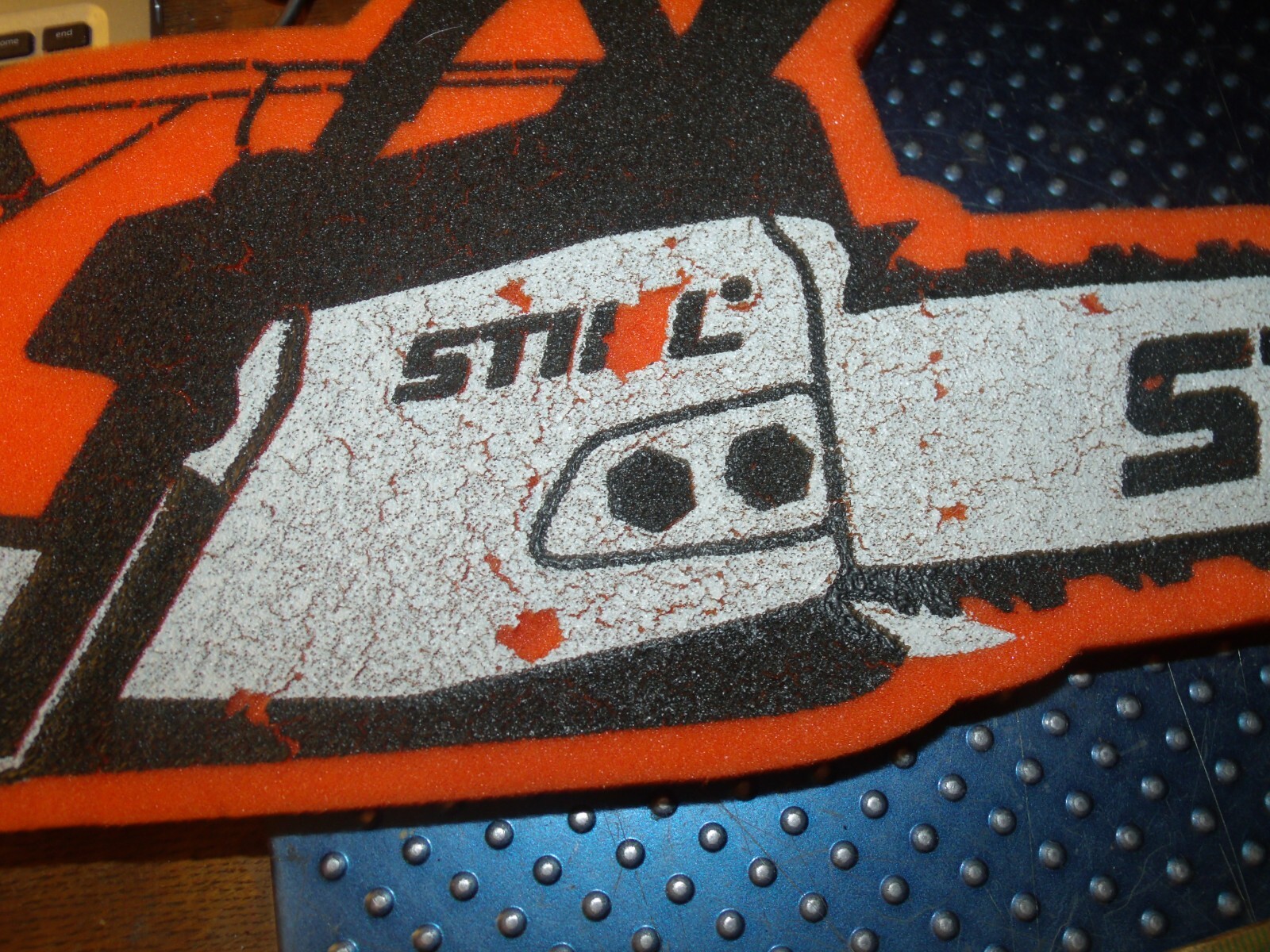 STIHL CHAIN SAW HAT shaped ORANGE USED