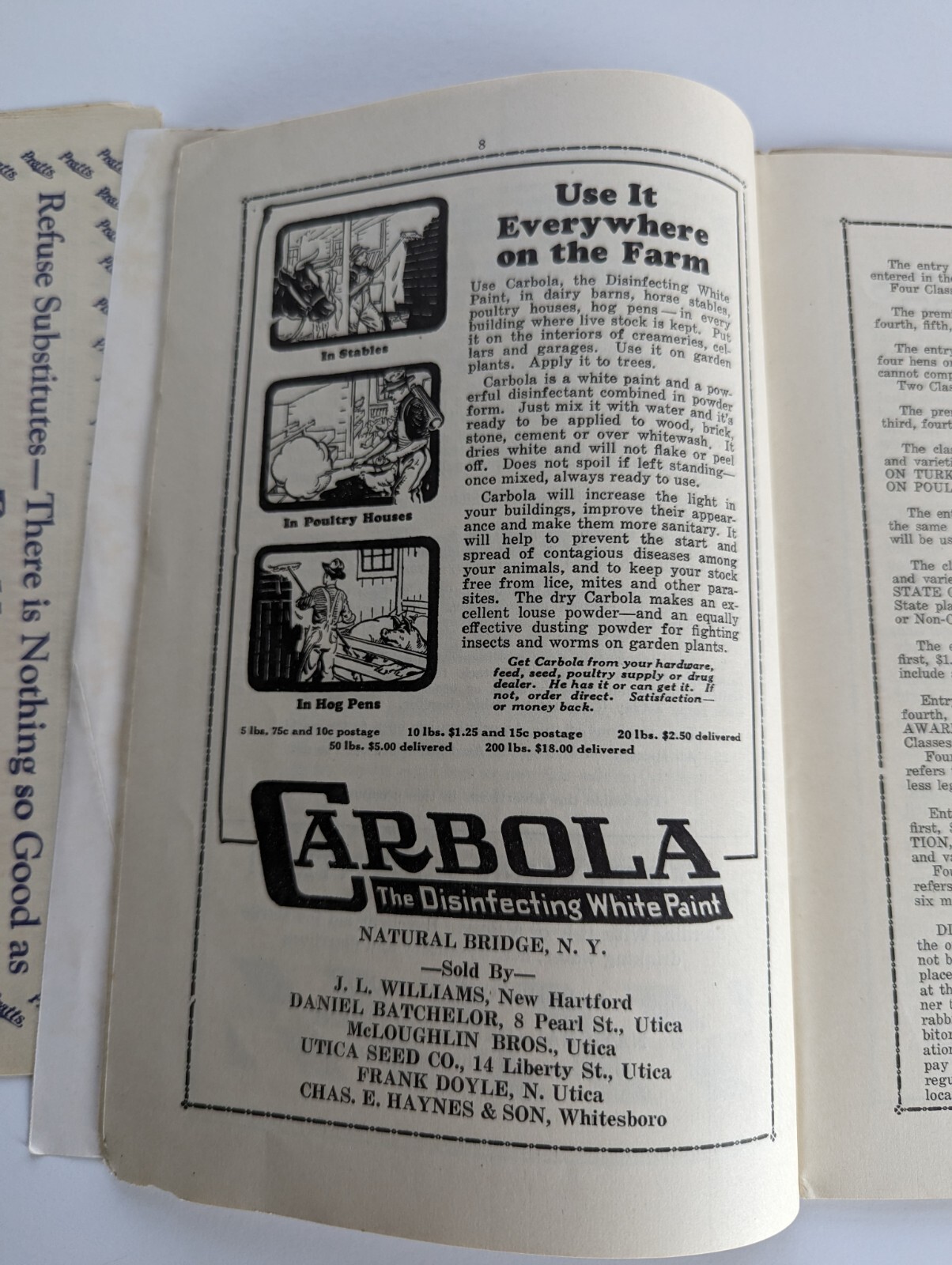 1928 Greater Utica NY Poultry Show Farm Advertising Book Entry Forms