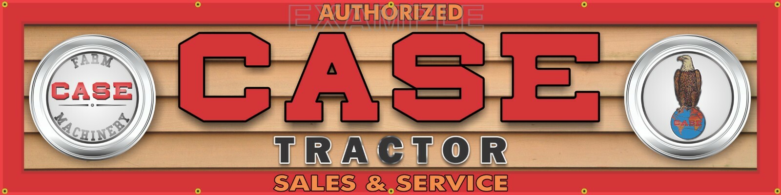 CASE TRACTOR FARM MACHINERY DEALER LETTER SIGN REMAKE BANNER ART MURAL 24&Prime; x 96&Prime;