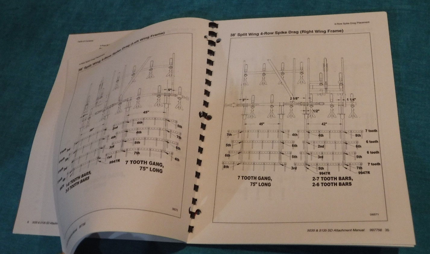 SPIKE DRAG 5035 & 5135 SUNFLOWER ATTACHMENT MANUAL VINTAGE 2003 AG BOOK