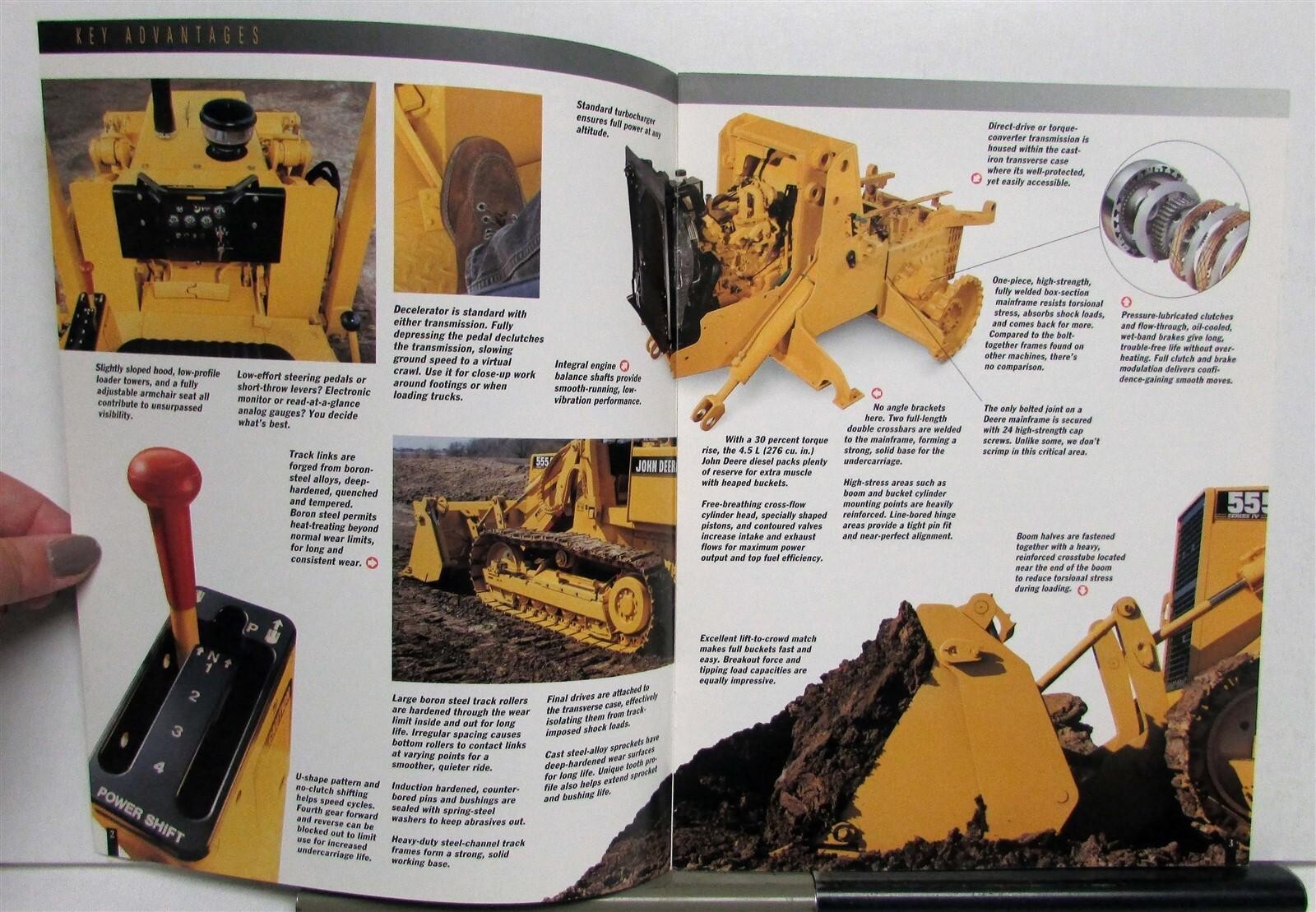 1995 John Deere 455G 555G Series IV Crawler Loader Specs Construction Brochure