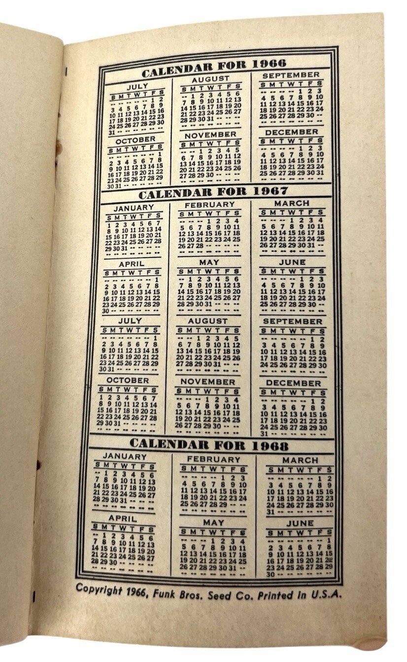 Funks Hybrid Corn Data Notebook 28th Edition 1966 New ZIA IIII Info Booklet