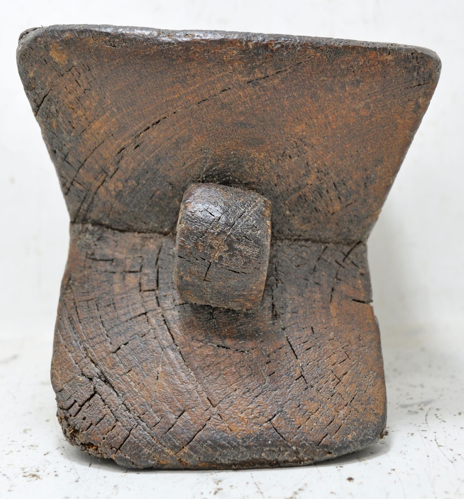 Antique Wooden Agricultural Seed Holder Bijni Original Old Hand Carved