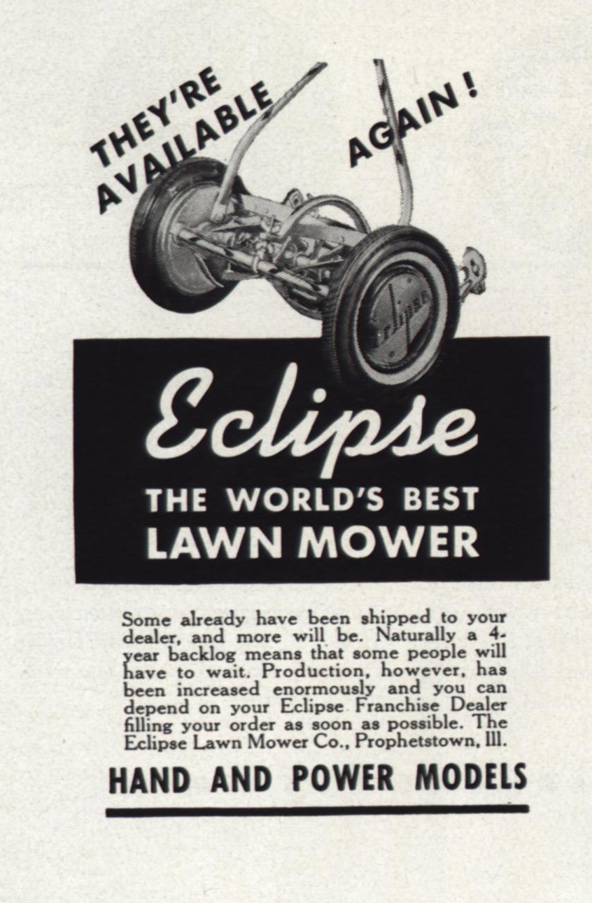 1946 Eclipse Lawn Mower: Theyre Available Again Worlds Best Vintage Print Ad