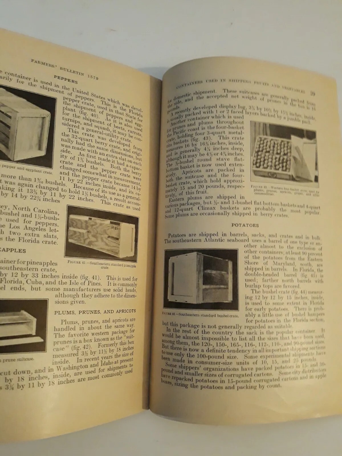 Vtg 1934 Containers used in shipping fruits and vegetables 1579 bulletin j10