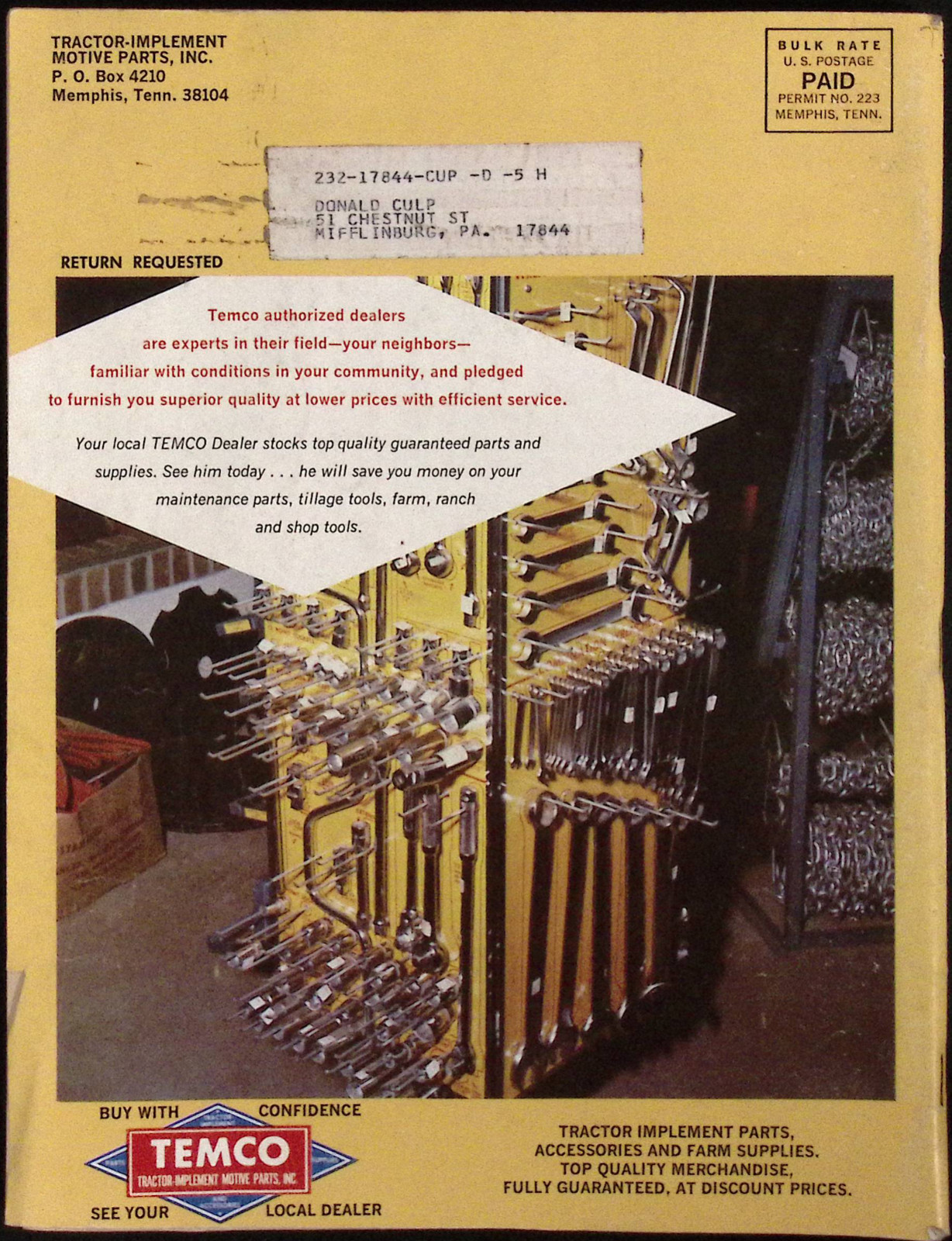 1968 Temco Tractor Implement Motive Parts Fall & Winter Catalog