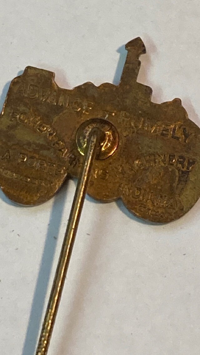1920&rsquo;s ADVANCE RUMELY TRACTOR STICKPIN FARM ADVERTISING LAPORTE IN