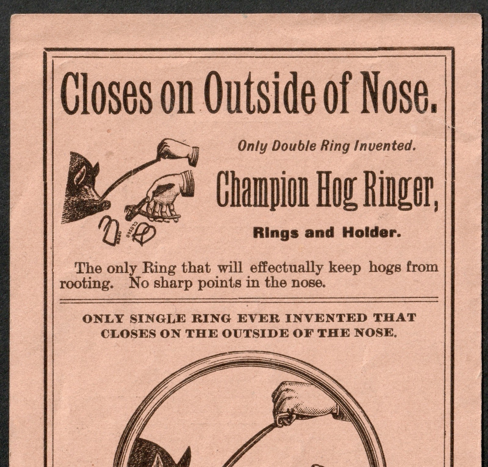 Corn Planter Hog Ring Chambers Bering Quinlan Decatur Ambigram Trade Card SR.f.h