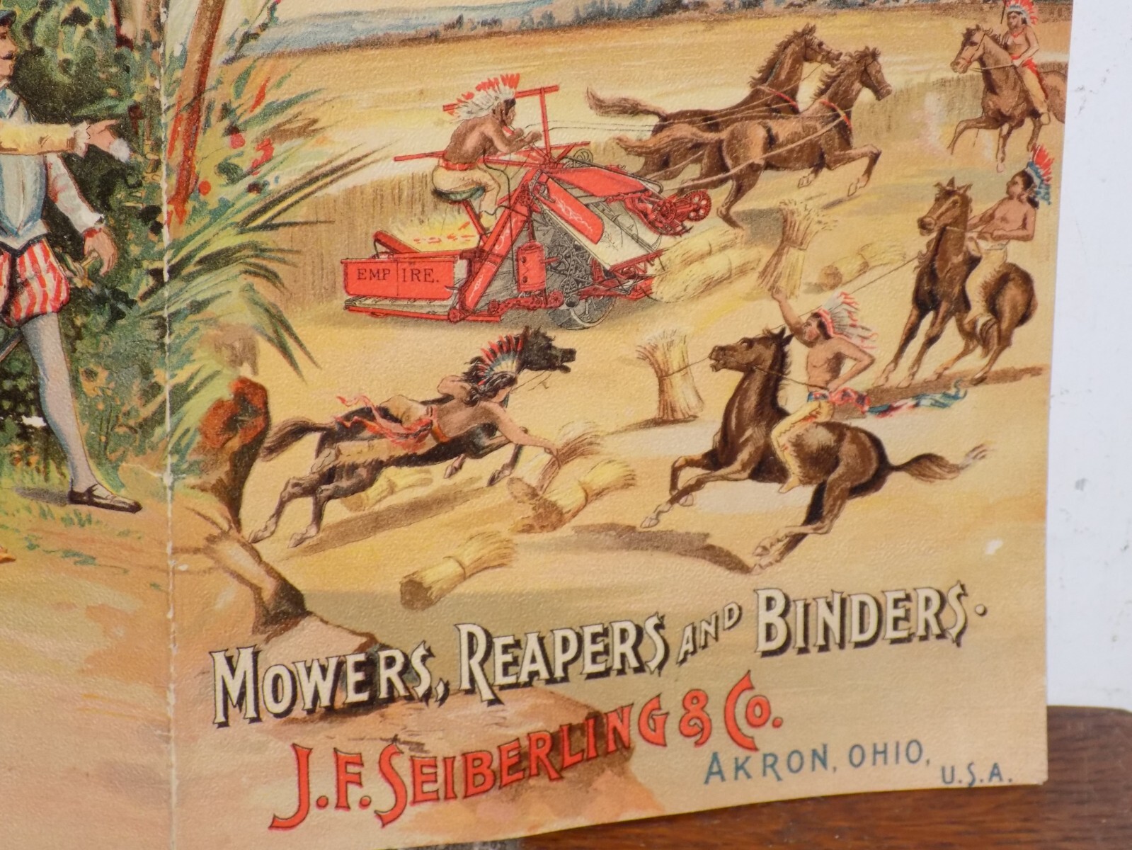 Vintage JF Seiberling & Co. Empire Mowers, Reapers & Binders Akron, Ohio Large T