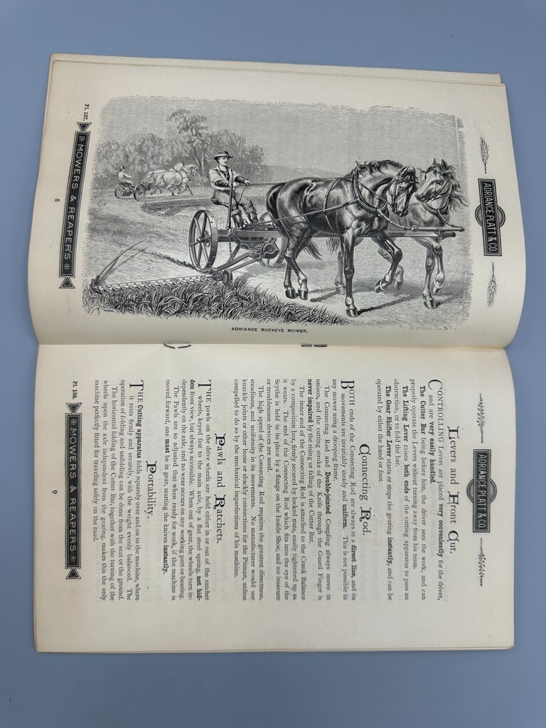 1886 ADRIANCE PLATT Co BUCKEYE WORKS Antique FARM Advertising Illustrate Catalog