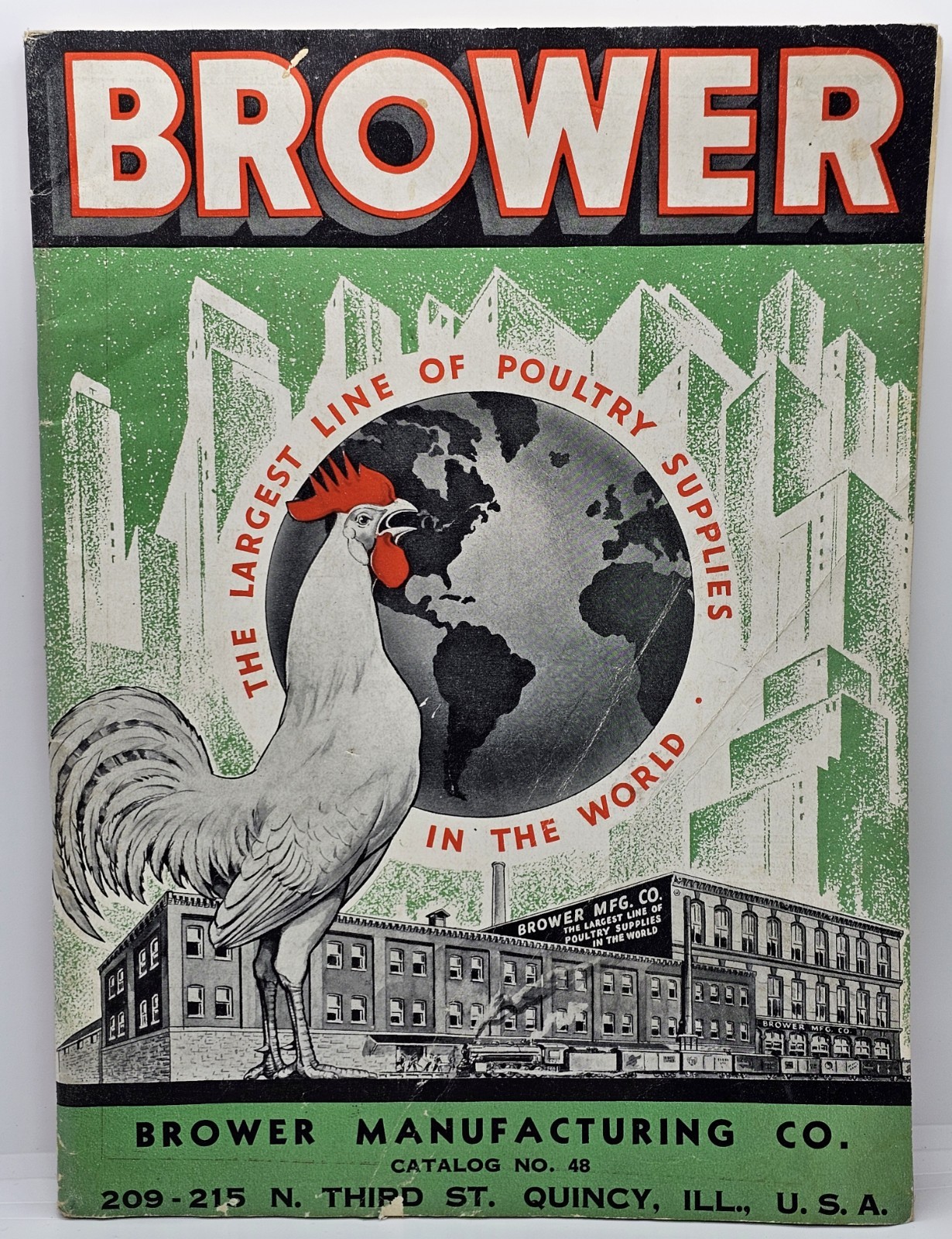 1938 BROWER MANUFACTURING CATALOG No. 48 Poultry Supplies Equipment Ranching USA