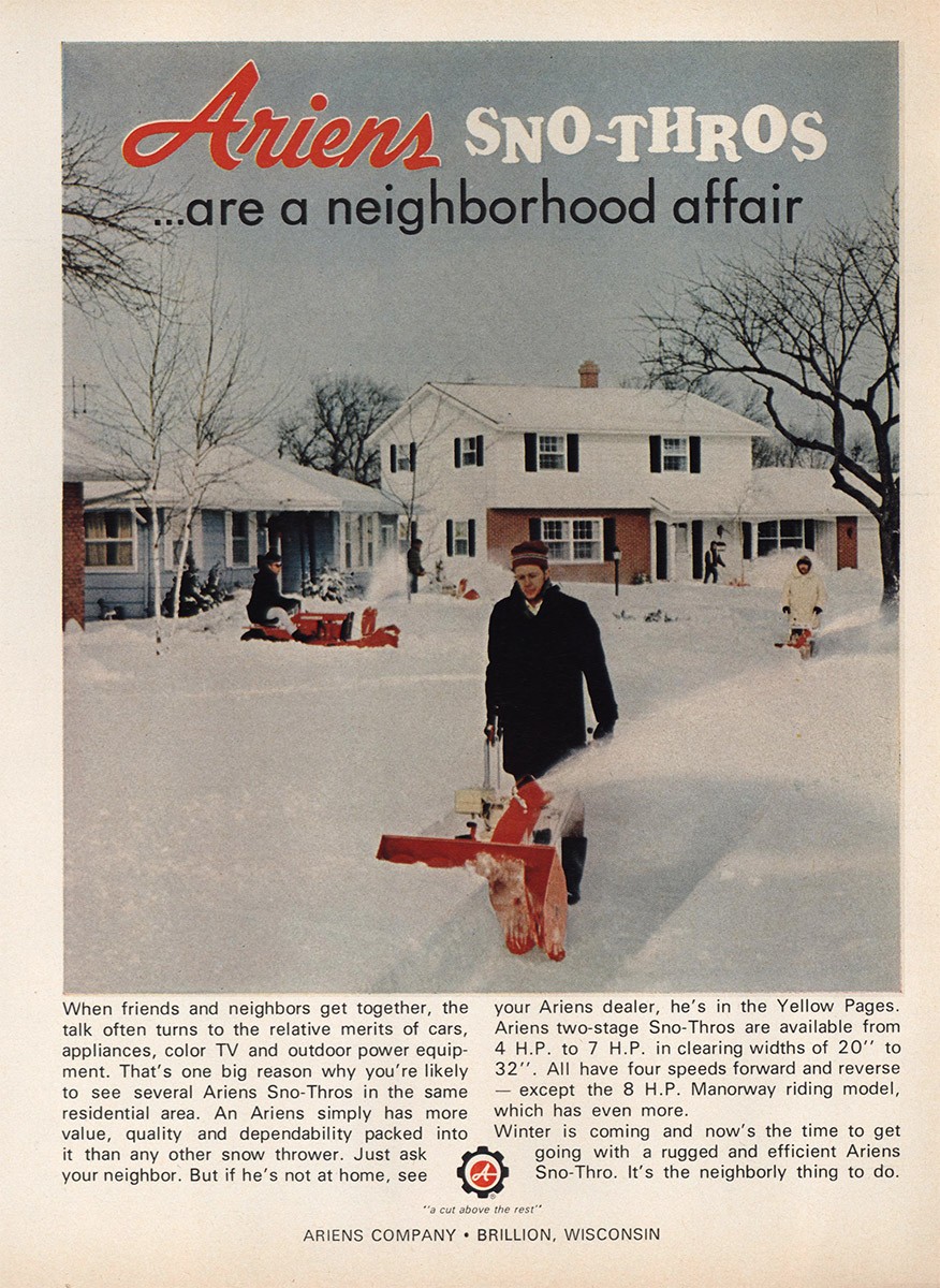 1971 Ariens Sno Thro: Neighborhood Affair Vintage Print Ad