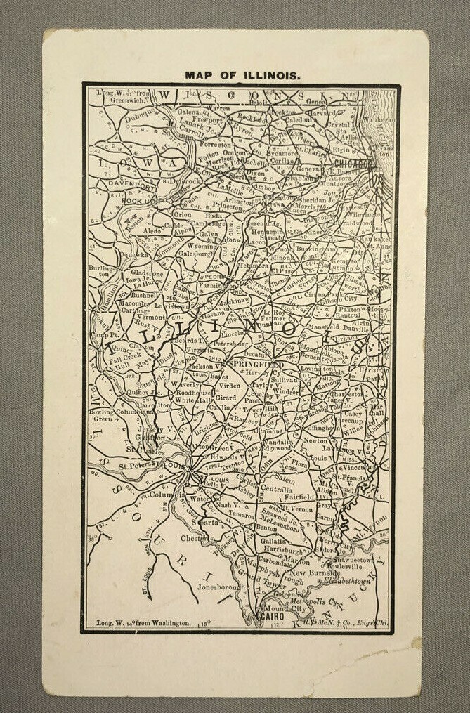 1880s HUBER Engines THRESHERS Farm Advertising ILLINOIS MAP Victorian TRADE CARD