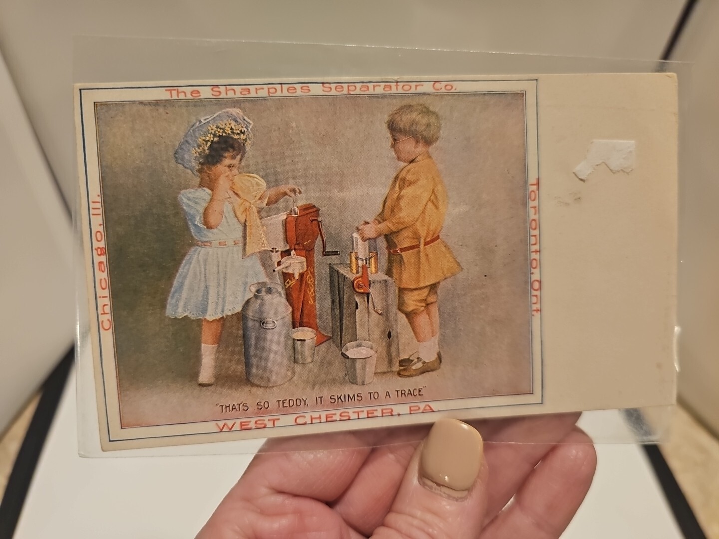 Sharples cream separator post cards 2 west chester pa 1909