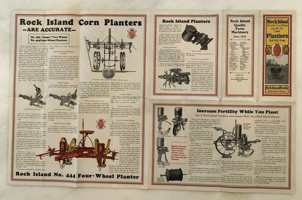 1930 ROCK ISLAND Planter PLOW Co FARM Advertising Antique Brochure POSTER