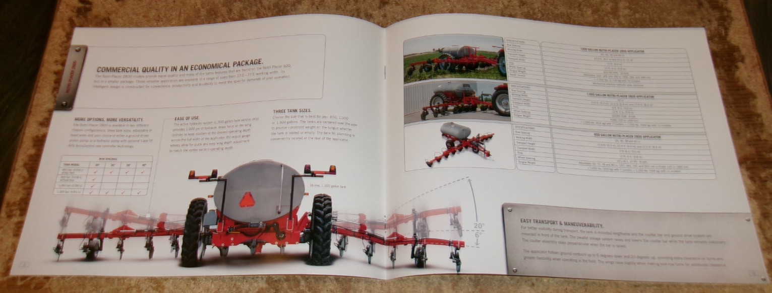 2015 case ih nutri-placer 920 + 2800 applicators brochure in nice shape used