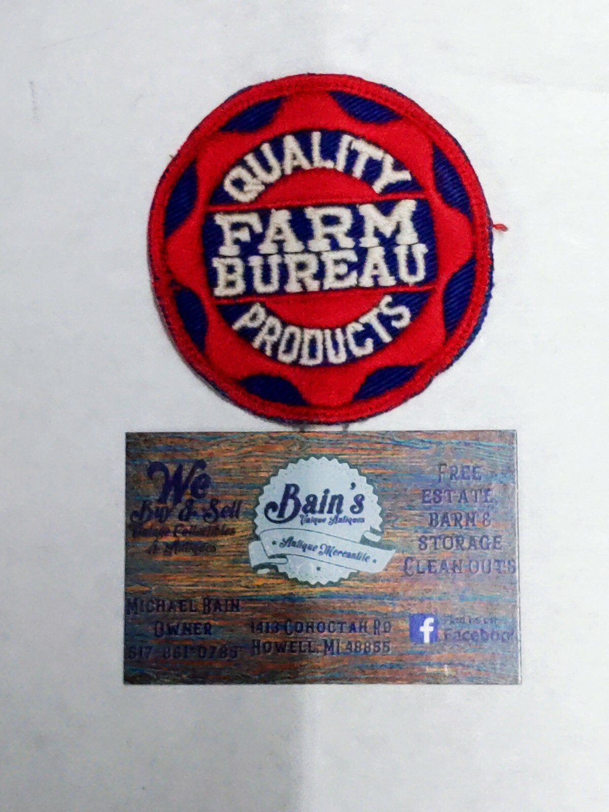 Antique Farm Bureau Quality Products Embroidered Sew On Patch 2¾in Pre-Owned 1pc