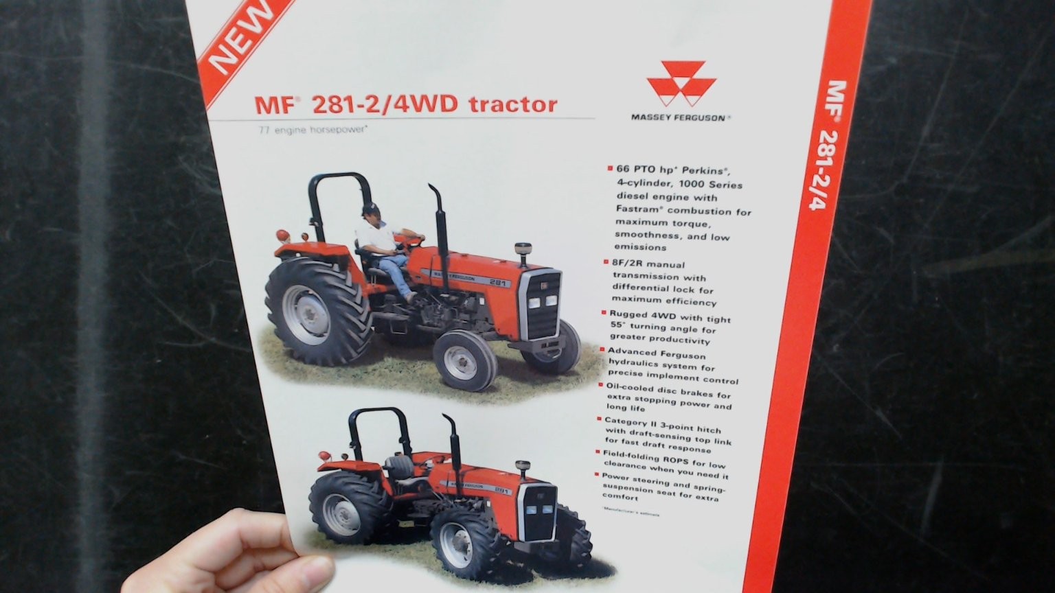 Massey Ferguson MF 281-2 4WD Tractor Vintage Brochure Red White