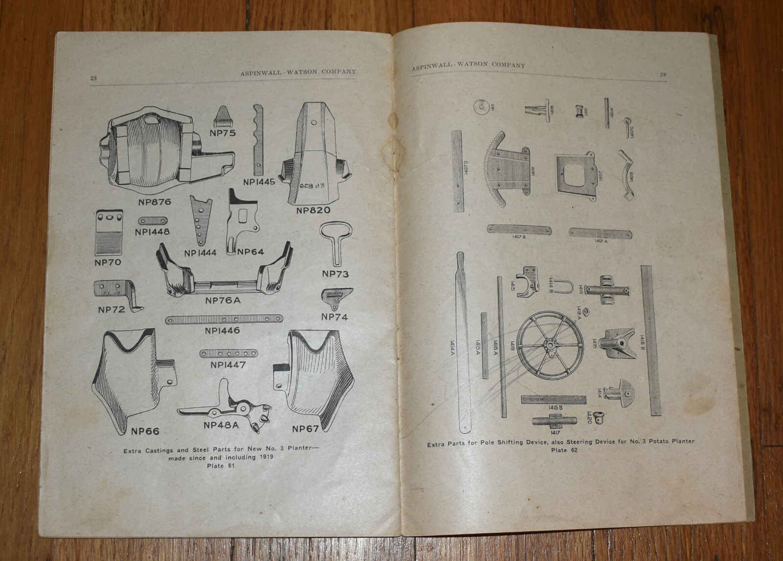 Vintage Aspinwall Watson Co Potato Planters Advertising Price List Farm Catalog