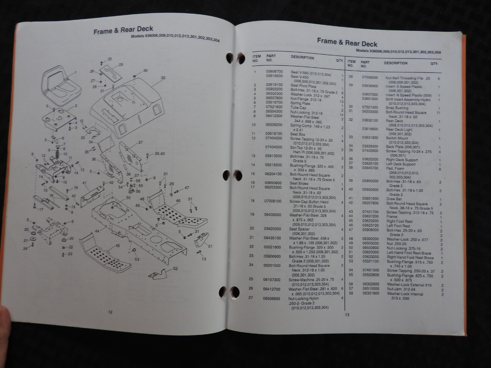 GENUINE ARIENS SIERRA 936 SERIES LAWN TRACTOR PARTS CATALOG MANUAL MINTY 1995