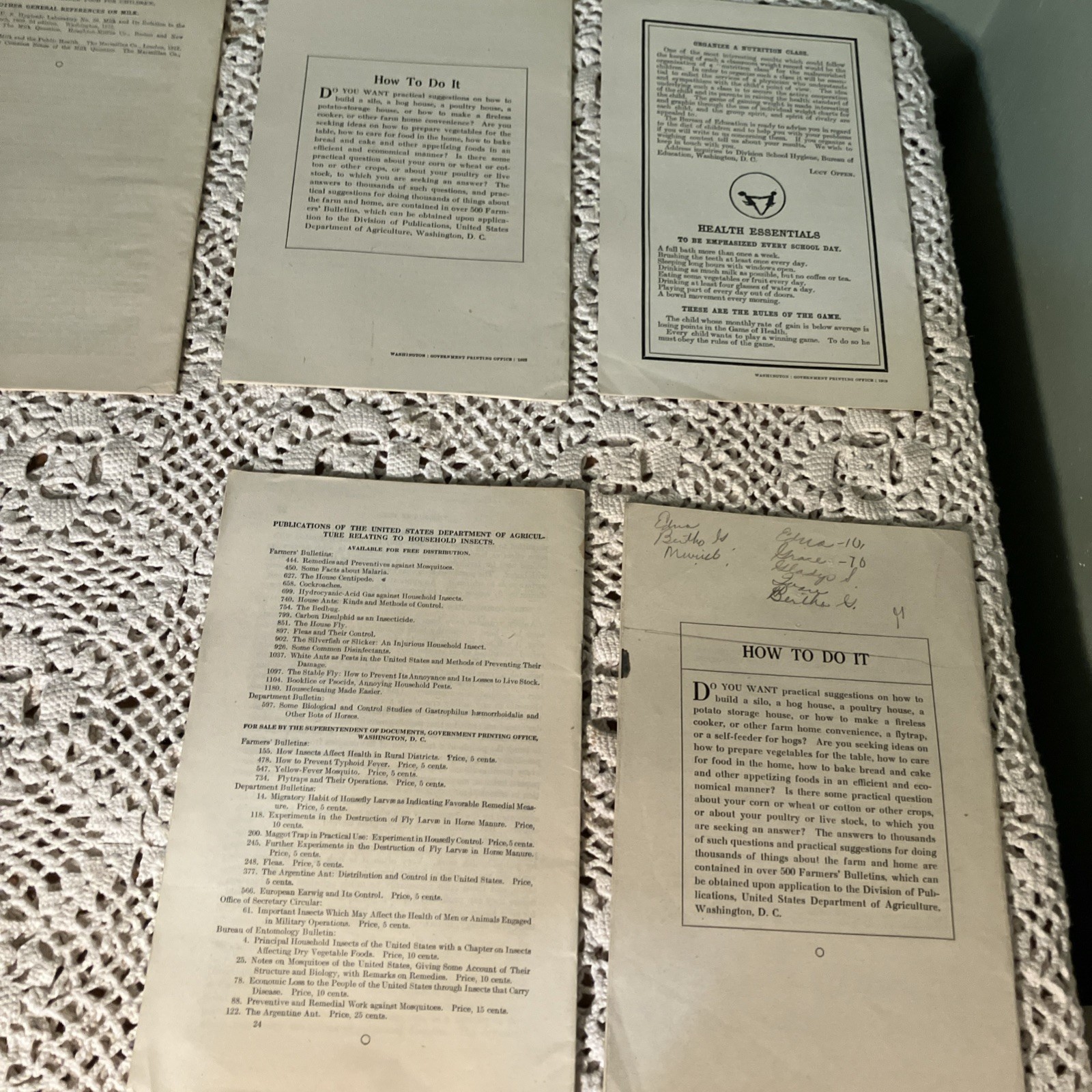 Departments of US Government Antique 1900&rsquo;s & 20&rsquo;s Bulletin&rsquo;s Pamphlet&rsquo;s -C