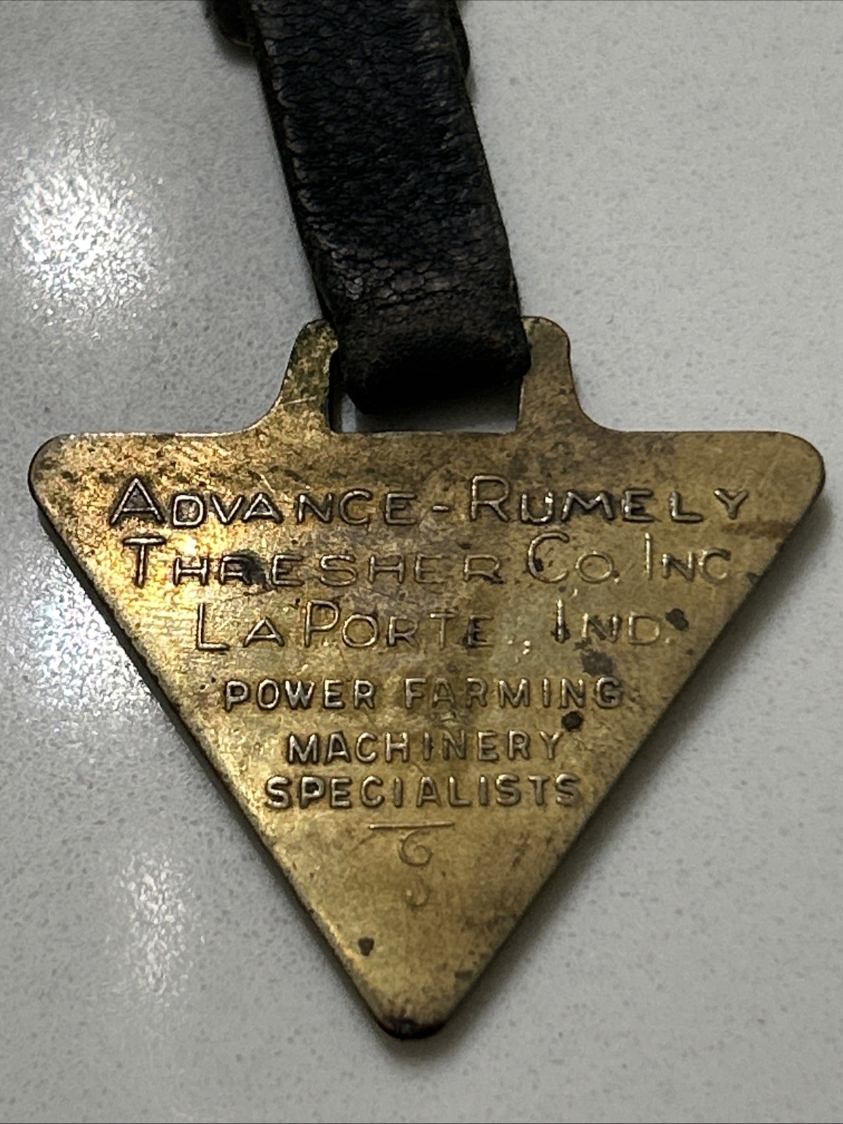 1920s Advance-Rumely 6 Tractor Advertising Antique Pocket Watch Fob LaPorte IN