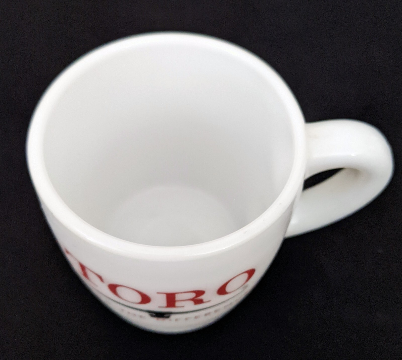 Hazel Atlas ~ Milk Glass Coffee Mug ~ Advertising Toro Lawn Mowers ~ 1960s